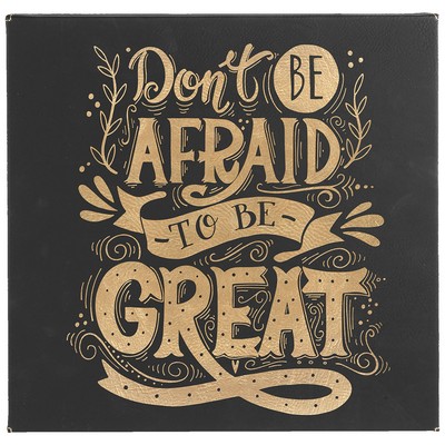 10" x 10" Black/Gold Leatherette Wall Decor with Sawtooth Hanger