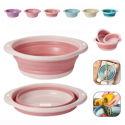 Round Plastic Kitchen Foldable Washing Basin