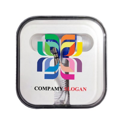 Portable Wired Earbud in Plastic Case