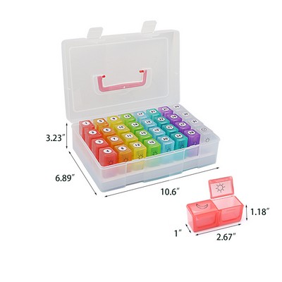 Storage Container Medicine Pill Box w/Handle