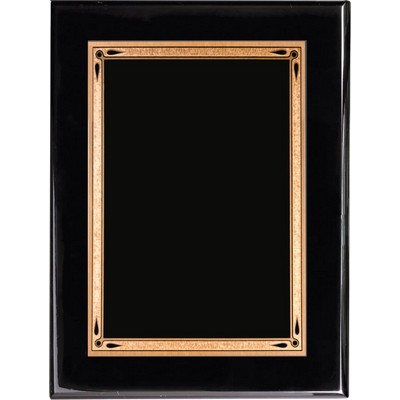 Ebony Piano Finish Plaque with Black Teardrop Plate, 8 x 10"