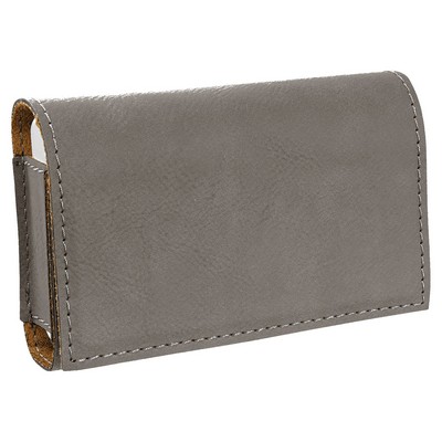 4.75" x 3.1" Gray Leatherette Pill Box