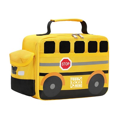School Bus Insulated Lunch Bag For Kids Reusable Cooler tote