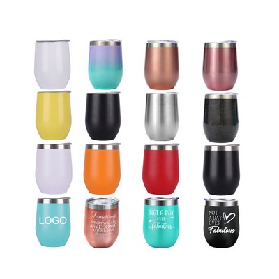 12 Oz. Insulated Egg Shaped Wine Mug