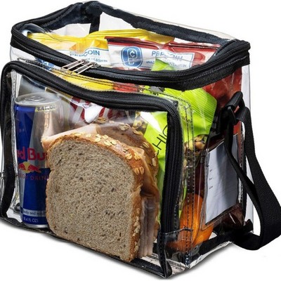 Stadium Approved Clear Transparent PVC Lunch Bag With Front Zipper Pocket