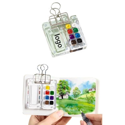 8 Grid Portable Travel Acrylic Watercolor Palette With Clip