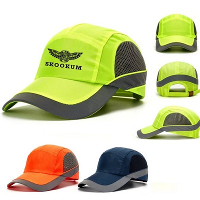 Reflective Stripe Safety Baseball Cap