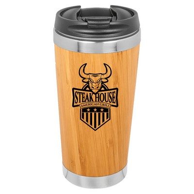 15 oz. Bamboo Stainless Steel Tumbler