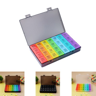 Large 28-Compartment Travel Pill Organizer