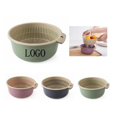 Kitchen double-layer drain basket
