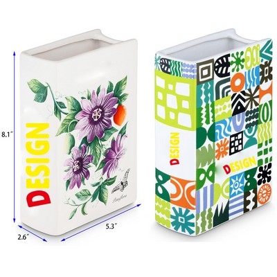 Book Shaped Ceramic Book Vase
