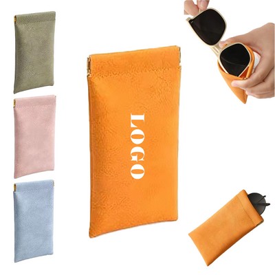Leather Squeeze Top Eyeglass Case