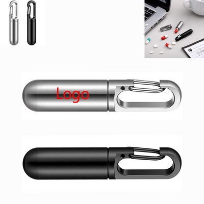 Portable Stainless Steel Medicine Bottle For Keychain