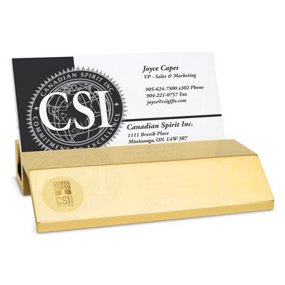 Business Card Holder Gold W/ D2 Gold Medallion