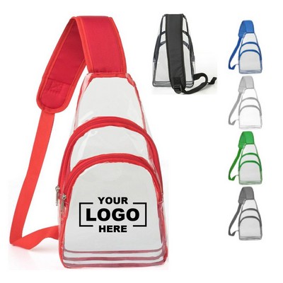 Clear See-Through Stadium Approved Crossbody Backpack.