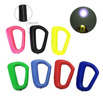 Compact LED Flashlight With Carabiner Clip Quality Plastic Metal