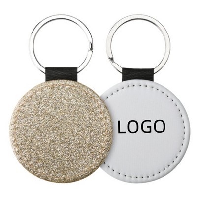 Pu Leather Glitter Heat Transfer Keyring