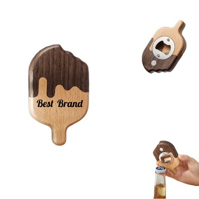 Wooden Ice Cream Magnetic Bottle Opener