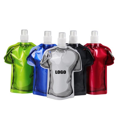 T Shirt Water Bag with Carabiner 500ml