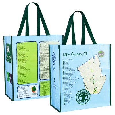 145g Custom Full-Color Laminated Woven Promotional Tote Bag (13"x15"x8)