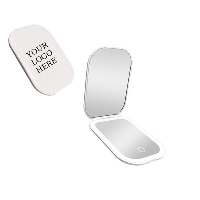 Folding Portable Makeup Mirror With LED Light