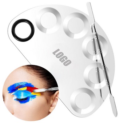 Stainless Steel Makeup Palette With Spatula Tool