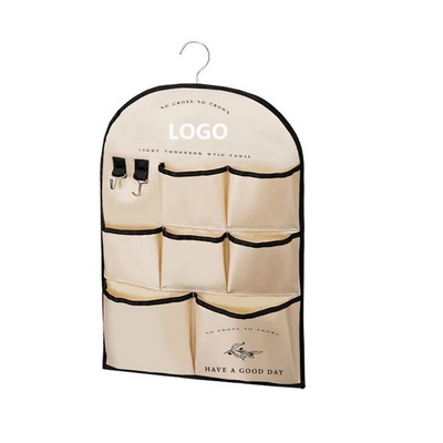 Fabric Wall Closet Hanging Organizer Storage Bag w/7 Pockets