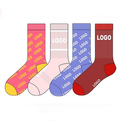 Full Custom Knit Cotton Crew Jacquard Socks