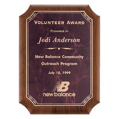 American Walnut Plaque with Marble Plate