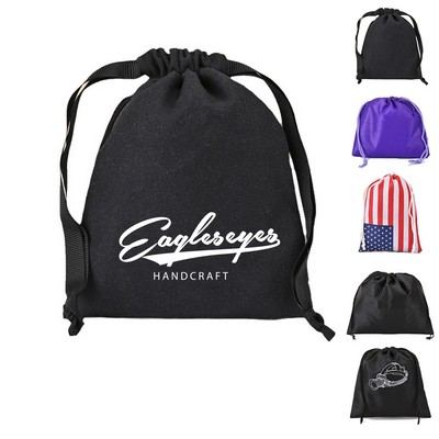 American Flag Drawstring Gift Bag