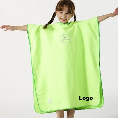 Microfiber Cloak Children Wearable Bath Towel