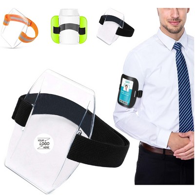 Waterproof Armband Badge with Adjustable Elastic Strap for Office Staff.