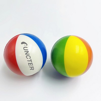 PU Heat Transfer Colorful Beach Ball Shape Stress Ball