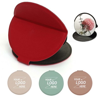 Compact Stainless Steel Pocket Mirror.