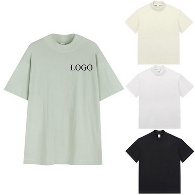 280g Pure Cotton Small Neckline Short-sleeved T-shirt