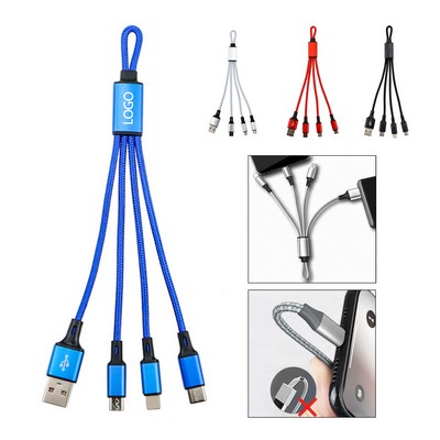 3-in-1 Keychain Charging Cable with Laser Engraving