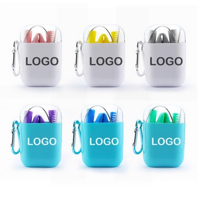 Silicone Travel Straw with Carabiner Case
