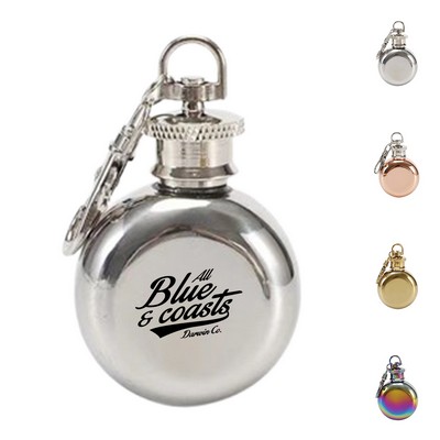 1O oz Multi-Colored Round Portable Flask