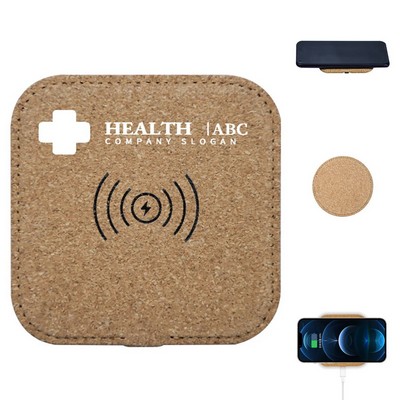 Eco-Friendly Square Cork Wireless Charger Pad