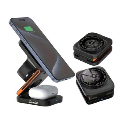 Foldable Wireless Charger 3 in 1 Magnetic Charging Station