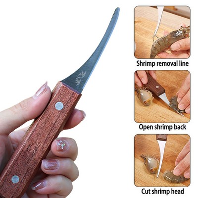 420 Stainless Steel Shrimp Deveiner With Walnut Handle