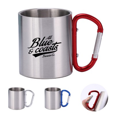 10oz Stainless Steel Carabiner Camping Cup