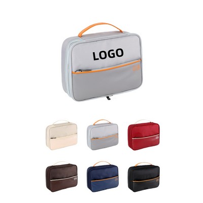 Three-Layer Cable Storage Bag W/ Handle And Outer Pocket