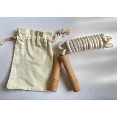 Jumping Rope w/Wooden Handle and Pouch