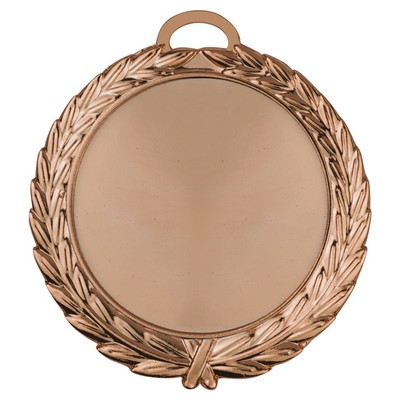 2 3/4" Bright Bronze Wreath Medal Frame (Holds 2" Insert)