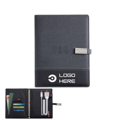 Wireless Charging Notebook With 16G USB Flash Drive