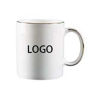 17oz Gold-Rimmed Bone China Ceramic Water Mug