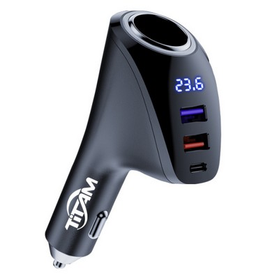 3-port Retractable Cable Car Charger