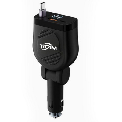 3-port Retractable Cable Car Charger