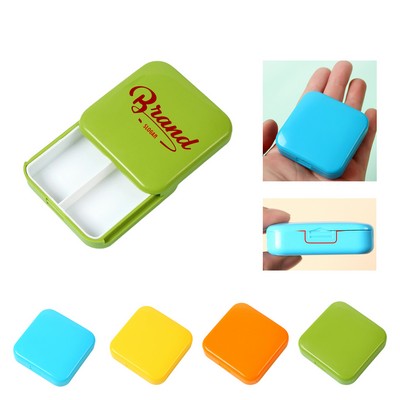 Push Pull Pill Case With 2 Compartments